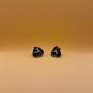 Vintage Avon Black Enamel Knot Earrings